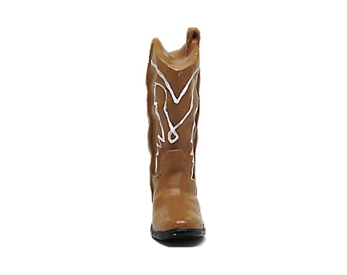 Vintage Miniature Boot Figure, Ceramic Western Cowboy Boot Statue, Western Decor, Rustic Decor, Cowboy Cowgirl Gift