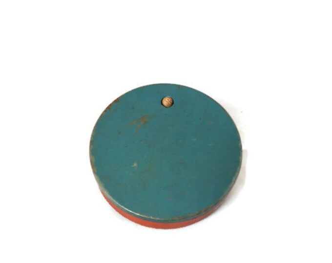 Antique Tin Toy - Antique Litho Noise Maker Solid Blue and Orange,