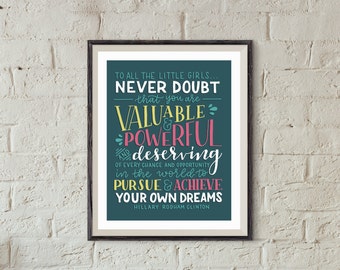 Hand Lettered Hillary Clinton Quote - 8x10 Print