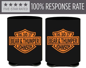 Motorcycle Wedding Biker Wedding Can Coolers Favors Motorcycle Harley Davidson Favor Custom Huggies 52