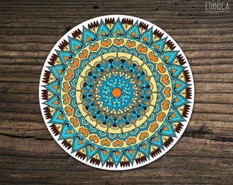 Vinyl mandala sticker, zentangle color sticker, decal laptop sticker, art sticker, Ipad sticker, car sticker, yoga gift, mandala decal