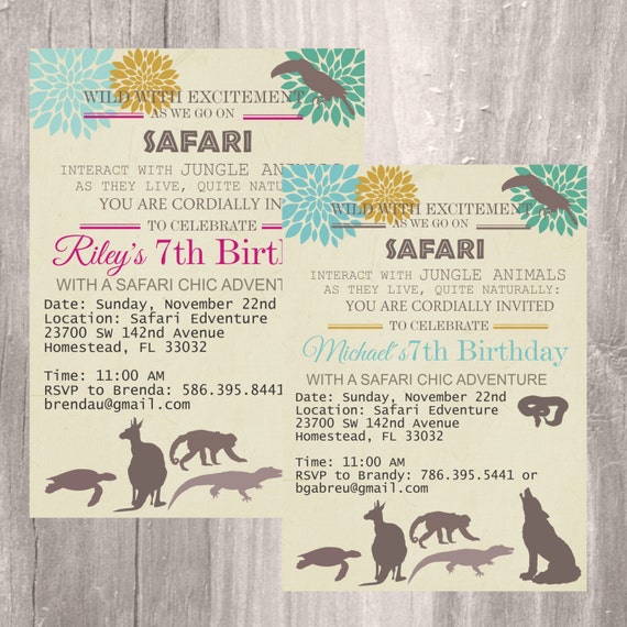 safari party invitations