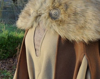 Complete winter outfit for women, viking inspired- cap and/or dress and/or cloak.
