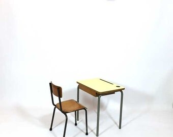 Child’s desk and chair from the seventies.