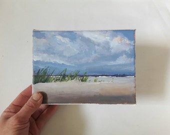 original acrylic painting, beach painting, sea painting, summer painting, small painting, acrylics on canvas, mini art
