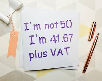 50th birthday card, 50th card, 50th birthday, 50 card, 50 birthday, funny 50th card, his 50th, her 50th, card for him, 50th present, 50 gift