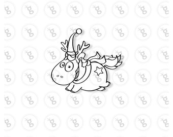 Digi stamp "flying unicorn with scarf" v2