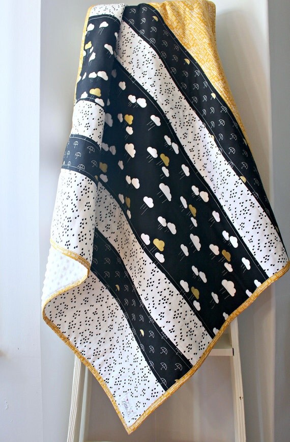 Patchwork Baby Quilt Homemade Baby Quilt Black & White