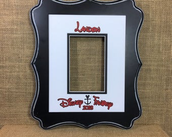 DISNEY Cruise Inspired AUTOGRAPH book alternative Mat Signature Matte fits 8"x 10" frame for 4"x 6" photo Personalized Memory Keepsake
