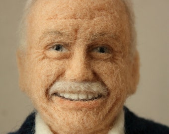 Portrait sculpture - Active Sportsman. Wool, 38 cm.