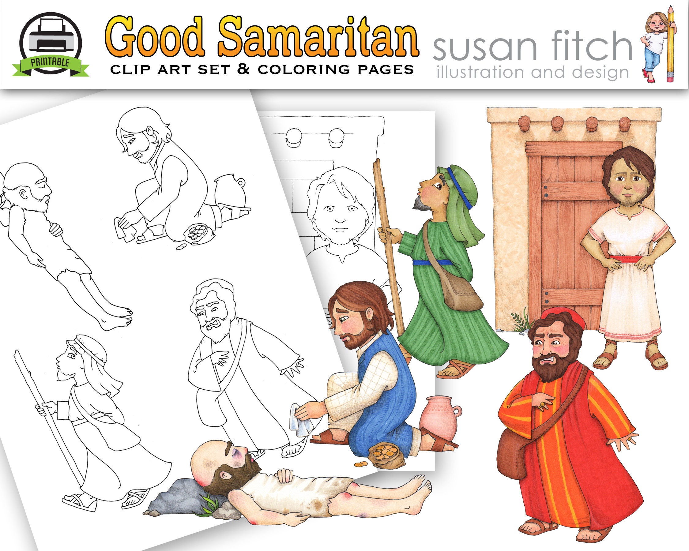 Download Good Samaritan clip art & coloring pages