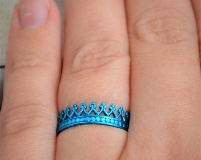 Turquoise Wedding Ring, Turquoise Wedding Gift, Turquoise Bridesmaid Gift, Crown Ring, Princess Ring, Unique Ring,Bridesmaid Gift,Turquoise