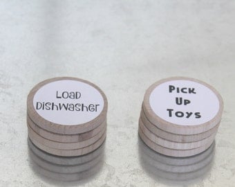 25 Custom Chore Magnets / 2 Inches / Text Only / Children's Chore Magnets / Magnetic Chore Chart Magnet / Family Command Center