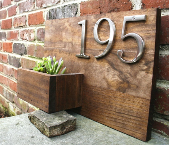 Address Planter Box Sign. Rustic. Wood. Custom. by 