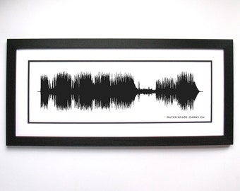 Outer Space / Carry On - Music Art Sound wave Print - Song Lyric Art, Band Poster