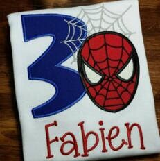 spiderman number 3 appliquebirthday number 3 appliquemy 3rd