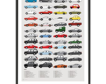 Cars of 007 James Bond Poster