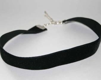 Handmade Black Velvet Ribbon Choker Style Necklace 15mm Silver Plated Fixings