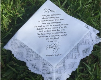 Wedding handkerchief Mother of the bride handkerchief Mother of the Bride gift mother of the groom gift PRINTED handkerchief gift (H 043)