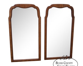 Pair of Walnut Frame Arch Top Wall Mirrors (D)