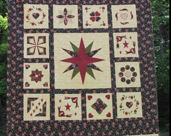 Handmade quilt, black and burgundy quilt, handmade quilt, queen size quilt, black and red quilt
