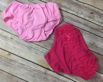 Ruffle diaper covers hot pink, light pink, purple, lavender, red, black, white