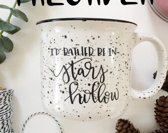 PREORDER Stars Hollow Coffee Mug, 15 oz. Hand Lettered Gilmore Girl Ceramic Large Camp Mug