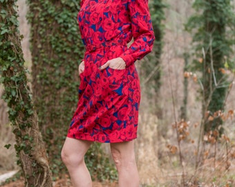 Vintage Rose Pattern Floral Dress by Albert Nipon