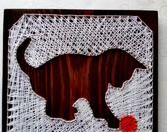 Picture String art Wall decor String art Christmas kitten Cat String art Custom Animal Lover Gift Feline String Home Art Wall art Custom art