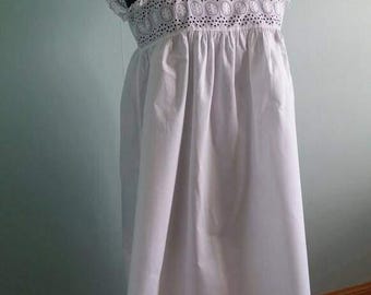 white cotton broderie anglaise nightdress