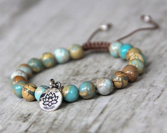 lotus charm bracelet protection jewelry beaded shamballa bracelet for women gift girlfriend macrame bracelet adjustable healing bracelet