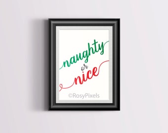 Naughty or nice sign | Etsy