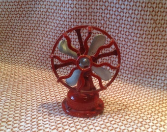 Miniature Red Fan/Pencil Sharpener, Vintage Hong Kong