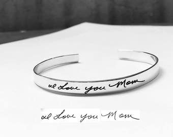 Handwriting Cuff, Handwriting Bracelet, Handwritten Bracelet, Signature Bracelet, Handwritten Bracelet, Custom Handwriting, Christmas Gift