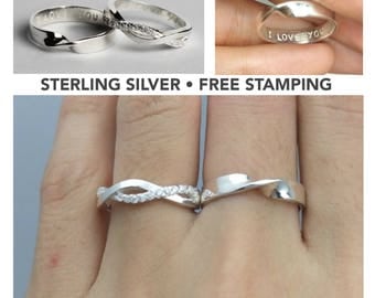 Wedding Ring Set, His and Her Promise Rings, Couples Ring, Personalized Couple Ring, For Couples, Gift For Her, Gift For Him, Promise Rings