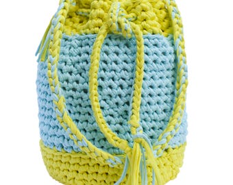 Handbag - Shoulder bag - Knitted bag - Trapilho cotton ribbon hook bag - Women bag - Shopping bag
