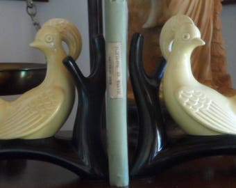 New price-pair of large Art Deco bookends in the shape of birds pattern