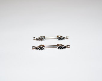 Silver Wing Nipple Piercings, Nipple Piercing, Nipple Rings, Eyebrow Piercings, Eyebrow Piercing, Lip Ring, Ring, Tragus Ring, Nipple Studs