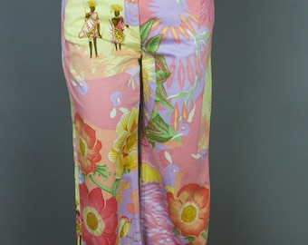 RARE 80s SALVATORE FERRGAMO tropical high waisted pants size 6
