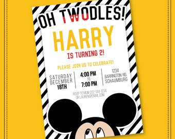 30% OFF SALE Mickey Mouse Invitation - Mickey Mouse Clubhouse Invitation - Mickey Mouse Invitation - Mickey Invitation - Printable