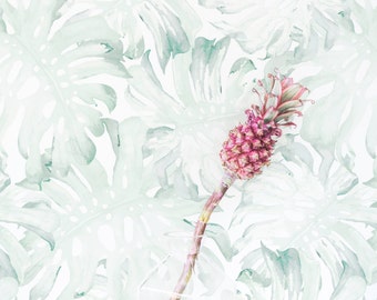 Palm Leaves Removable Wallpaper or Traditional Wallpaper for Nursery L050