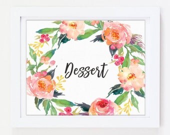 Dessert Table Sign Autumn Collection Boho Chic Bridal Shower Baby Shower