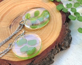 Real Fern Necklace, Terrarium Necklace, Maidenhair Fern Pendant, Eco Resin Jewelry, Real Plant Jewelry, Gift for Her, Australian Gift