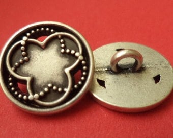 10 metal buttons silver of 15 mm (5589) small buttons metal knob