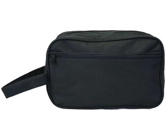Men's Embroidered Black Two Compartment Toiletry Bag-Monogram Men's Toiletry Bag-Personalized Men's Toiletry-Groomsmen's Gift