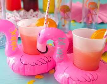 Flamingo cooler, Flamingo beverage hugger, Vegas bachelorette, Drink floats, Flamingo party, Bachelorette Party, Flamingo Cozy, floatie