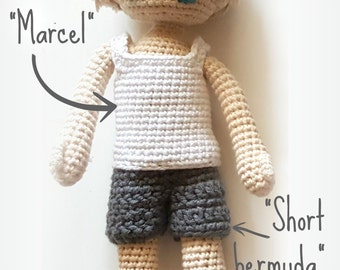 Complete outfit "Sportswear" Doll crochet kawaii"(boy or girl)