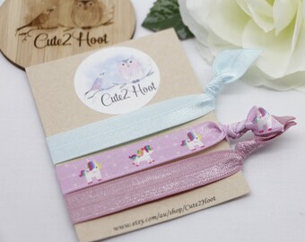 Elastic Hair Ties, Unicorn, Blue, Purple, Hair Ties