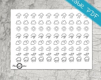 weather stickers etsy