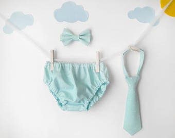 cake smash outfit boy, mint, 1st birthday boy outfit, smash cake boy, baby bowtie, bowtie cake smash, diaper cover tie, toddler bowties, tie